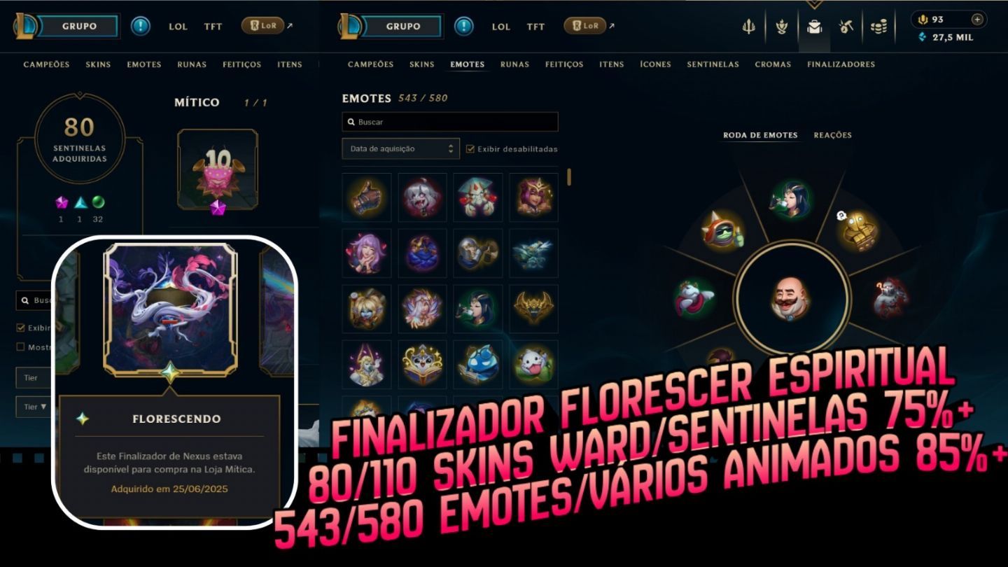 Conta LOL Completa Com 1100 Skin,198 Cromas e Skin Gacha+Classic Collector's Box
