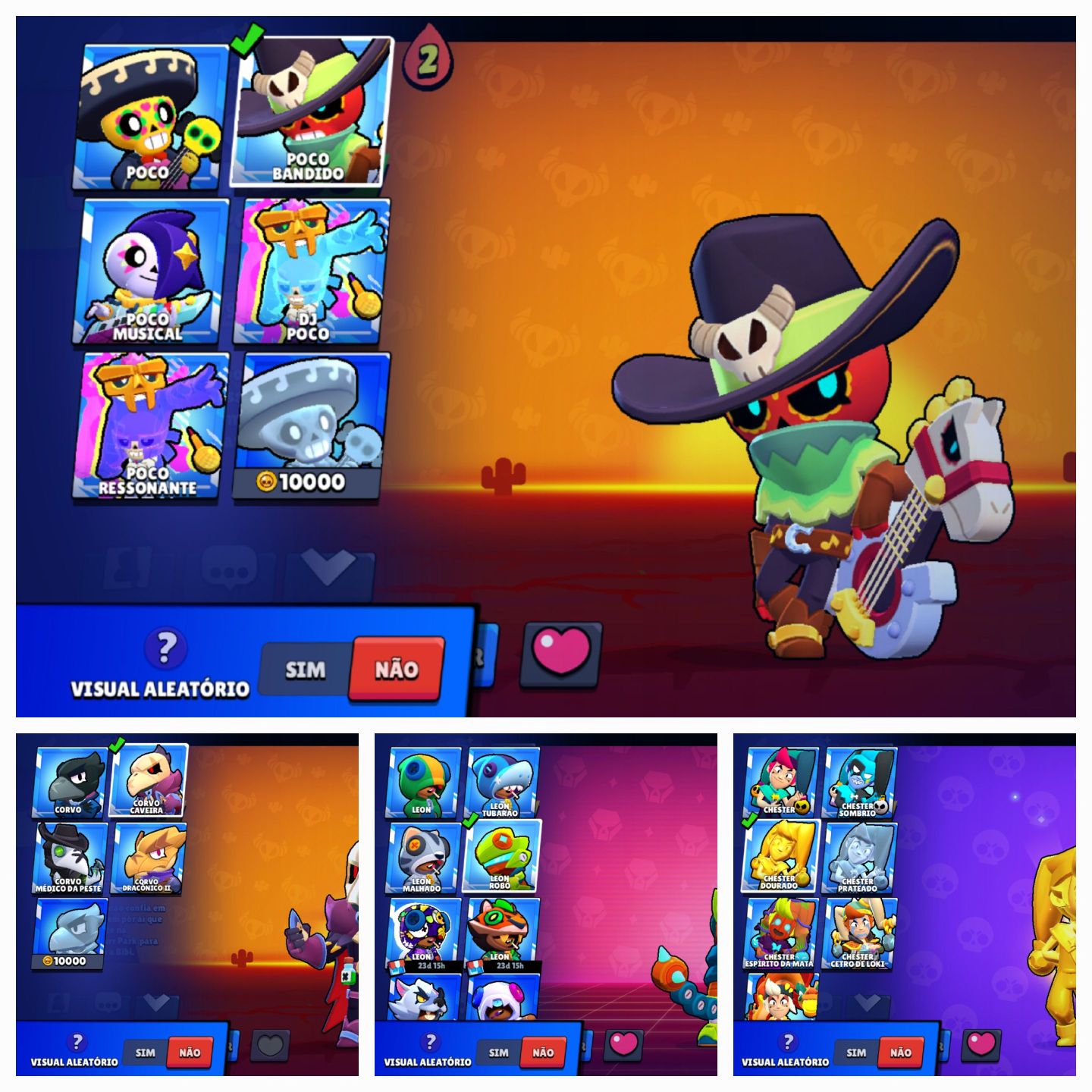 Conta Brawl Stars 28k | 289 SKINS (6 Lendárias + 3 Hipercargas) | Único Dono