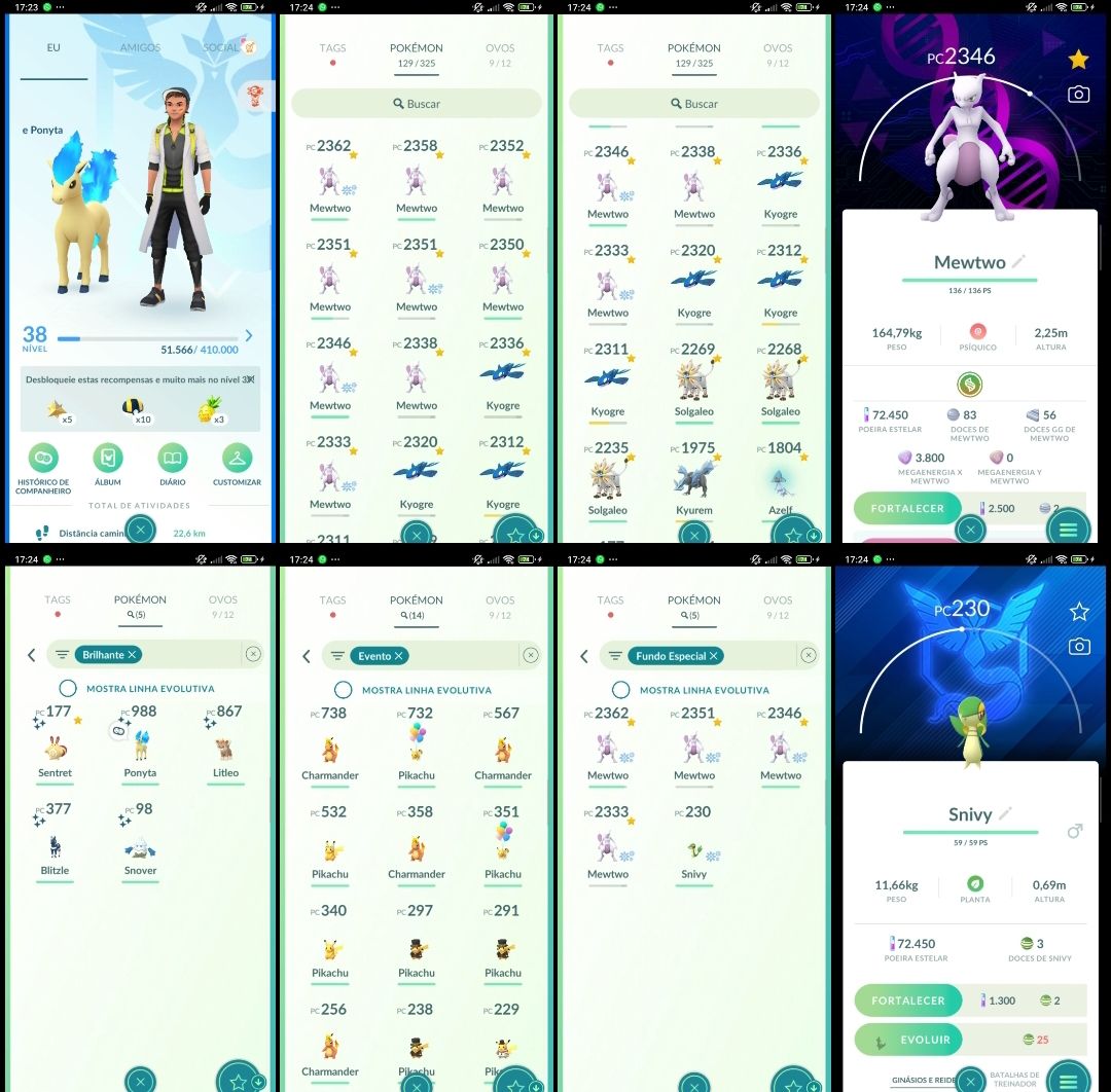 Pokémon GO Lv.38 | 9 Mewtwo | 3 Solgaleo | 5 Shiny | 14 Eventos Q311