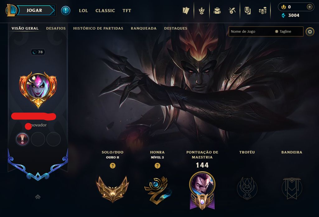 [Entrega Automática] Conta Lol Ouro, 58 Skins, 2 Lendárias, Lvl 78, Upada na Mão