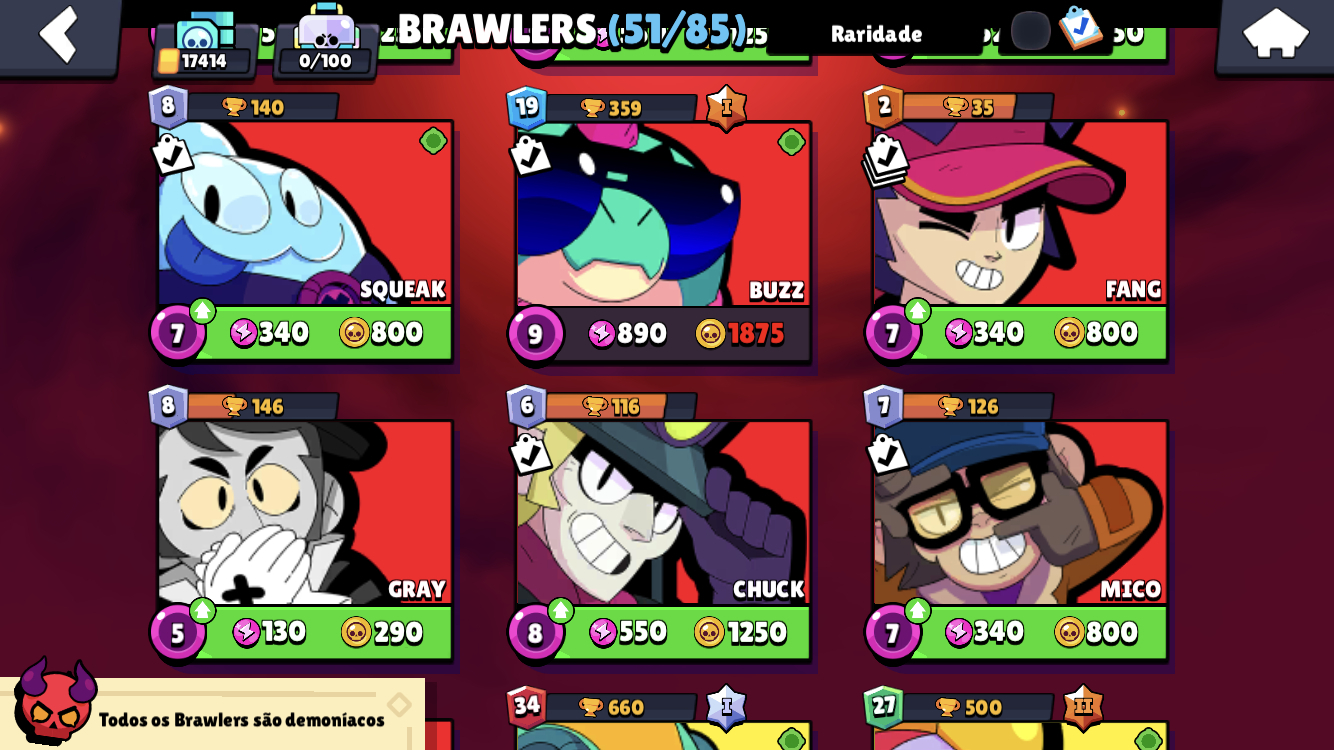 BRAWL STAR (+50 BRAWLS + 38 SKINS) /CONTA CLASH OF CLANS ( SEMI-FULL CV - 11)
