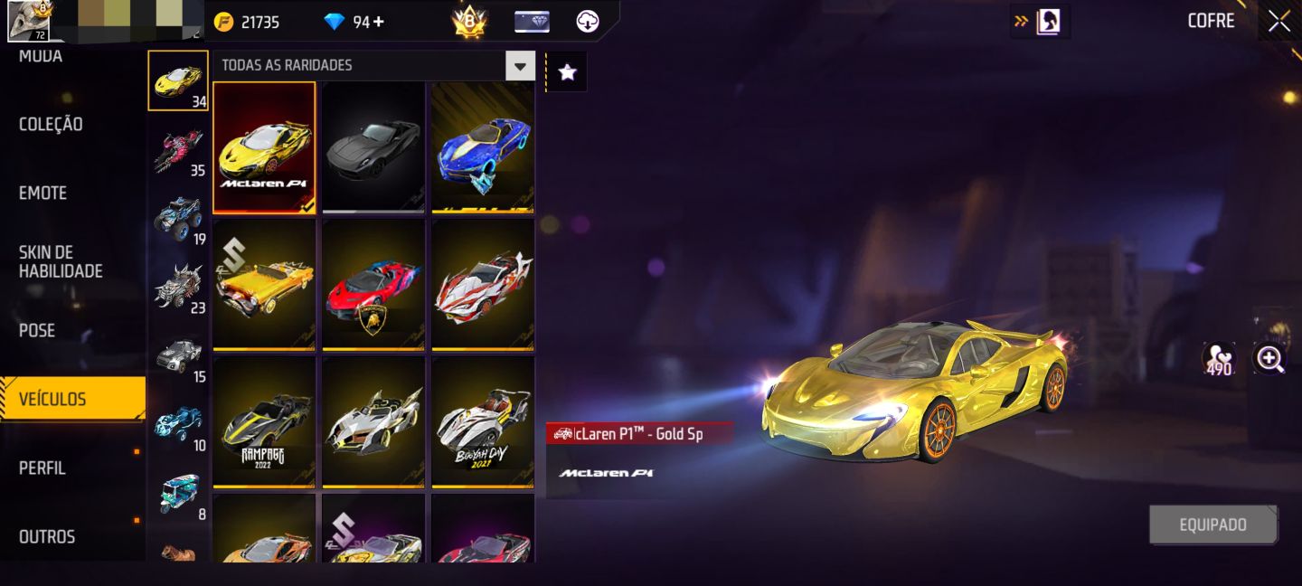 CONTA DE FREE FIRE, PRIME 8, 10 EVO, 2 PÉ DESCALÇO, +1K DE PEITAS, ITENS RAROS