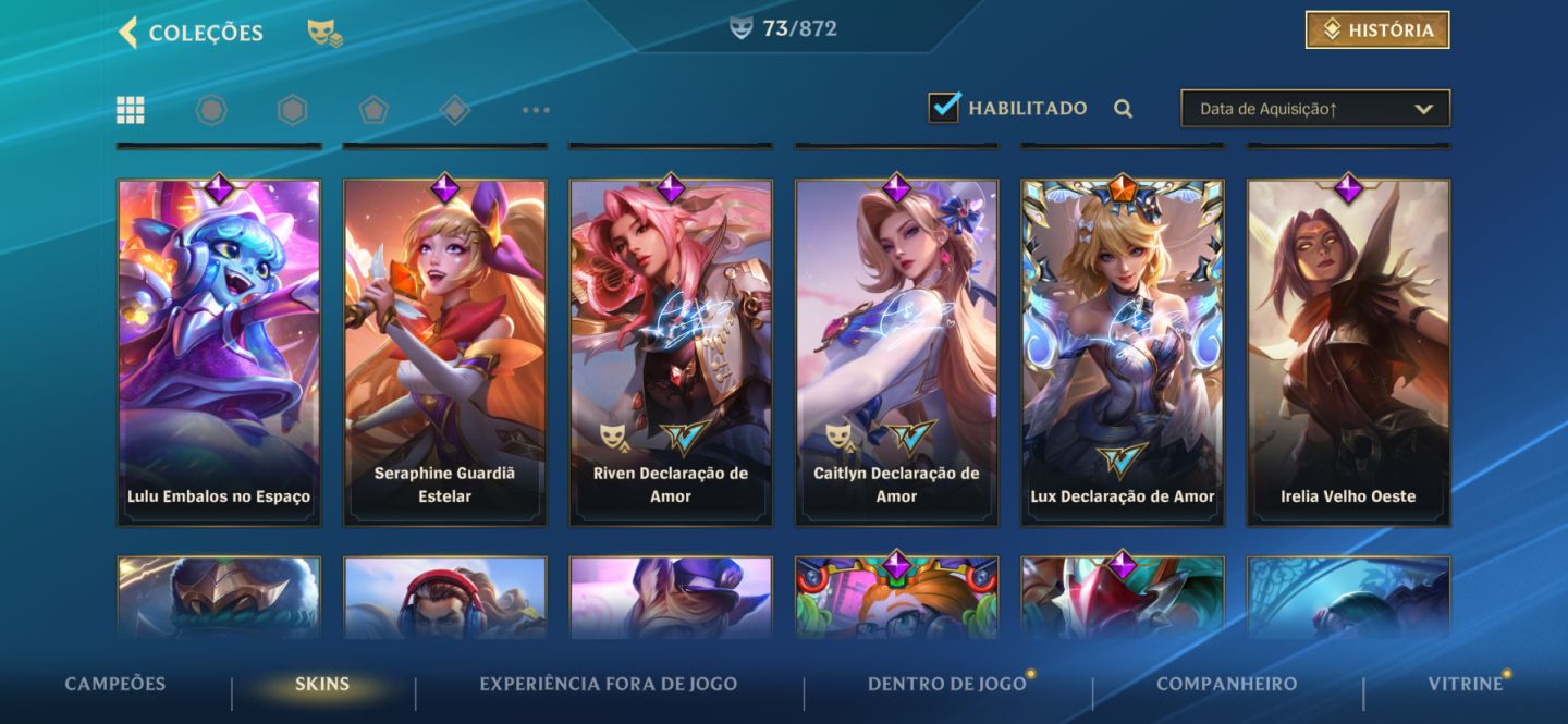 Conta main Lulu suporte e skins da lux Wild Rift