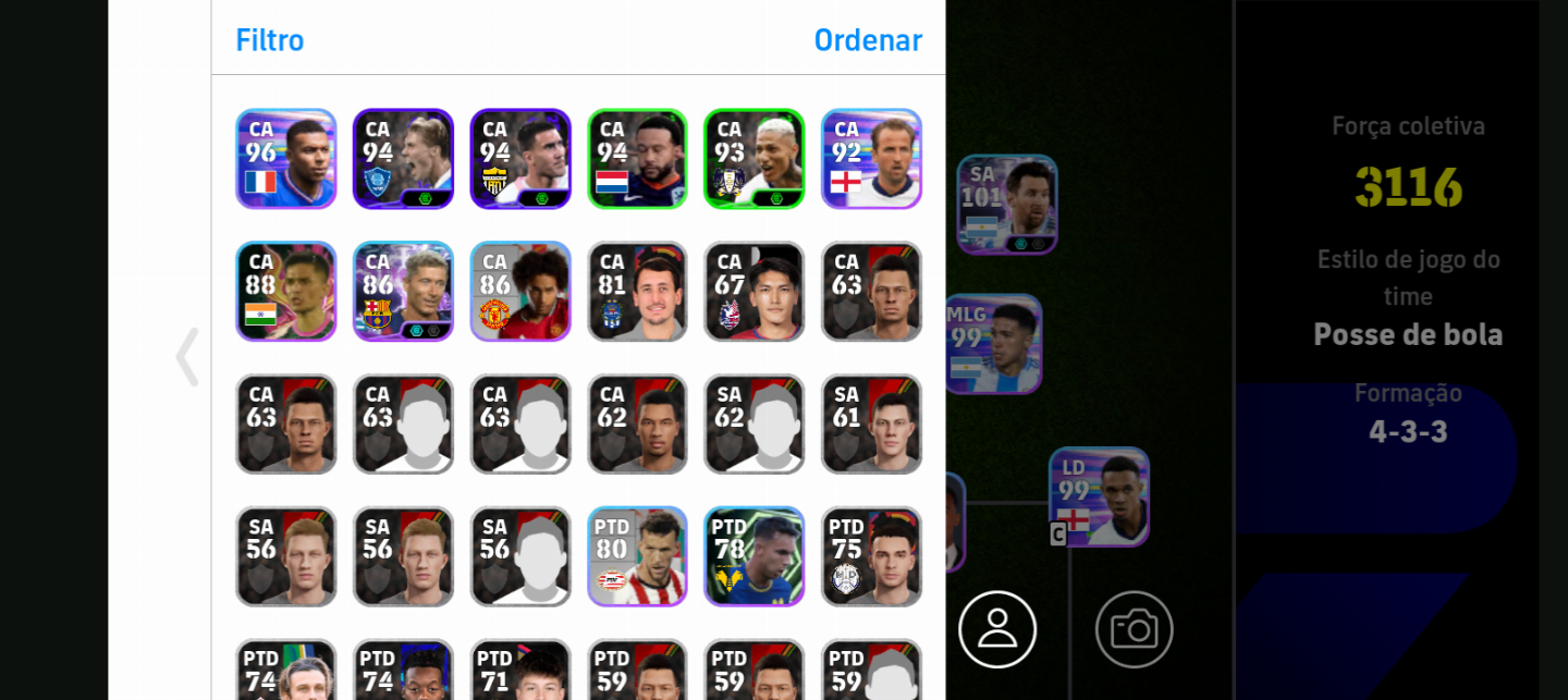 CONTA EFOOTBALL 3116 FORÇA | Zanetti 103, Ednilson, MESSI 101, inzaghi 102