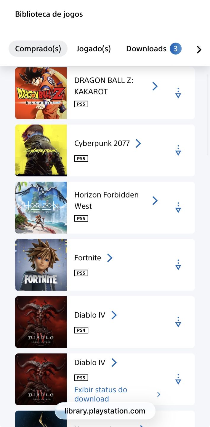 Conta PlayStation (PS4 e PS5) com diversos jogos
