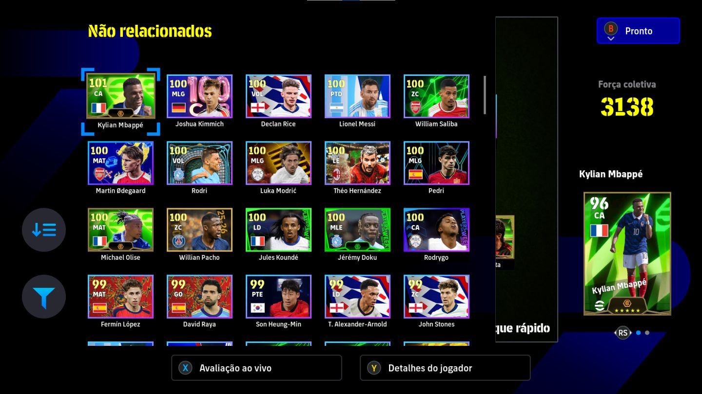 Conta Efootball (Steam) messi 104 e maradona 101 e compania