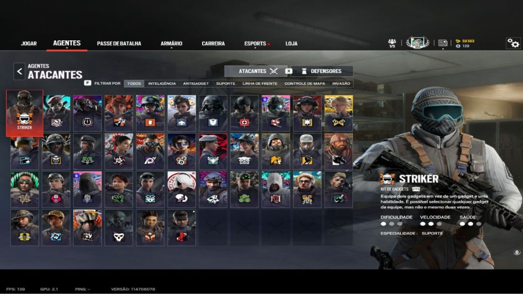 CONTA RAINBOW SIX SIEGE À VENDA NÍVEL 355 + COLEÇÃO RARA