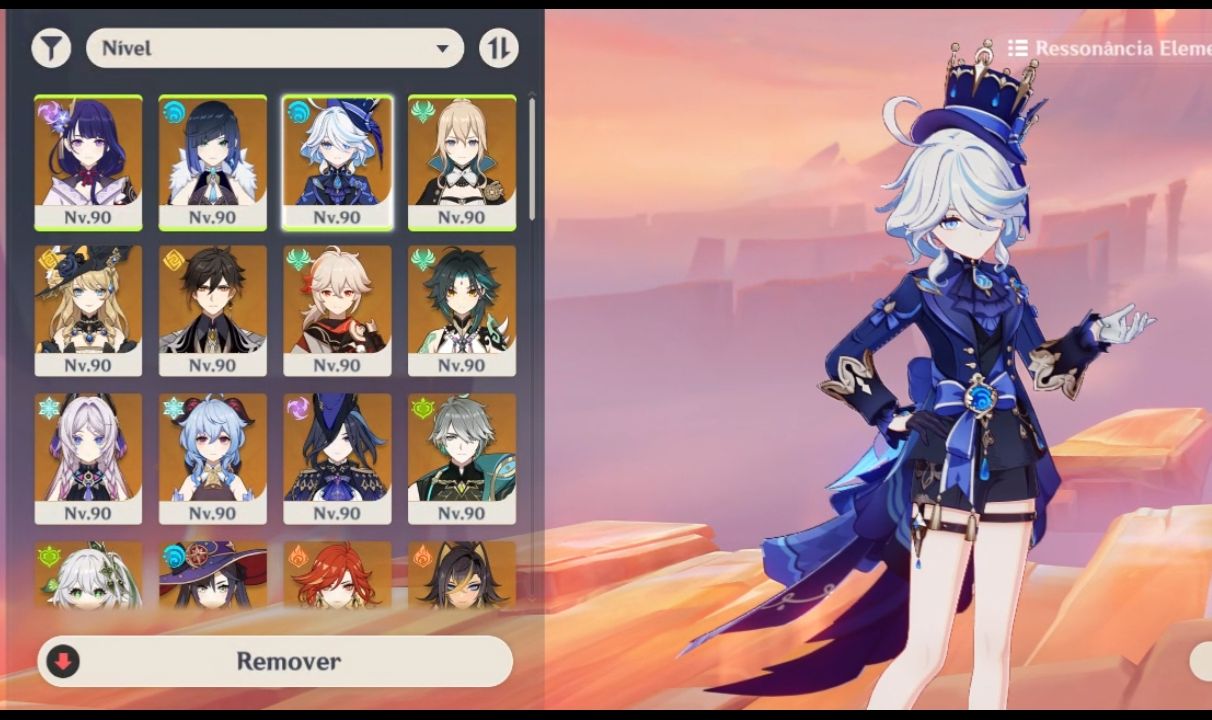 Conta Genshin Impact AR60, 64 PERSONAGENS