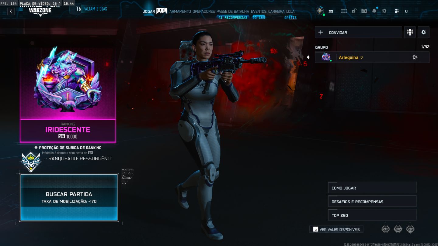 CONTA CALL OF DUTY: WARZONE. IRIDESCENTE O RANK MAIS DIFÍCIL DA TEMPORADA!