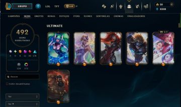 CONTA DE LOL COM 492 skins TODOS OS CAMPEÕES FULL ACESSO