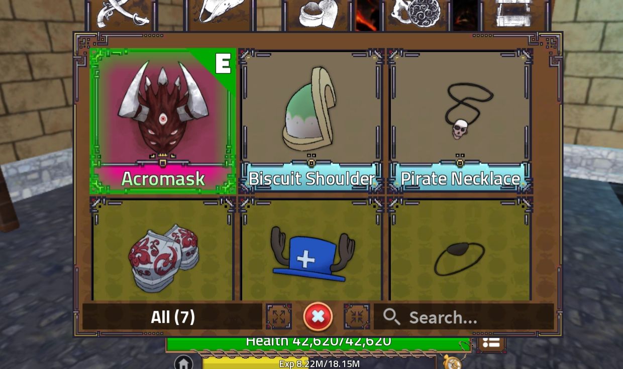 ACRO MASK+ ANIMAÇÃO MORTO VIVO NO INVENTÁRIO E EQUIPADO