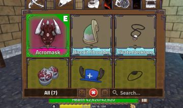 ACRO MASK+ ANIMAÇÃO MORTO VIVO NO INVENTÁRIO E EQUIPADO