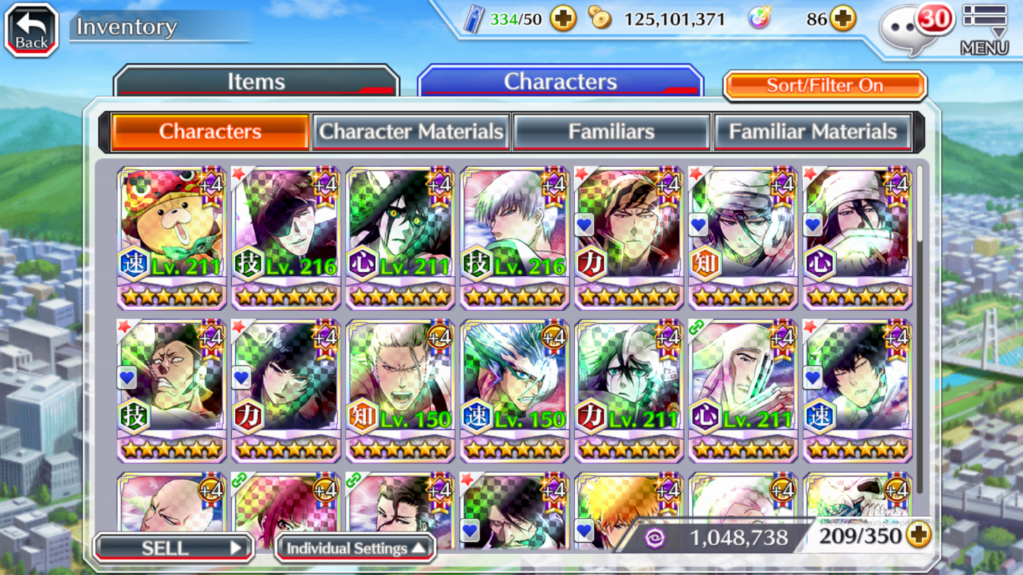 Conta de Bleach Brave Souls (BBS) Mid-Game