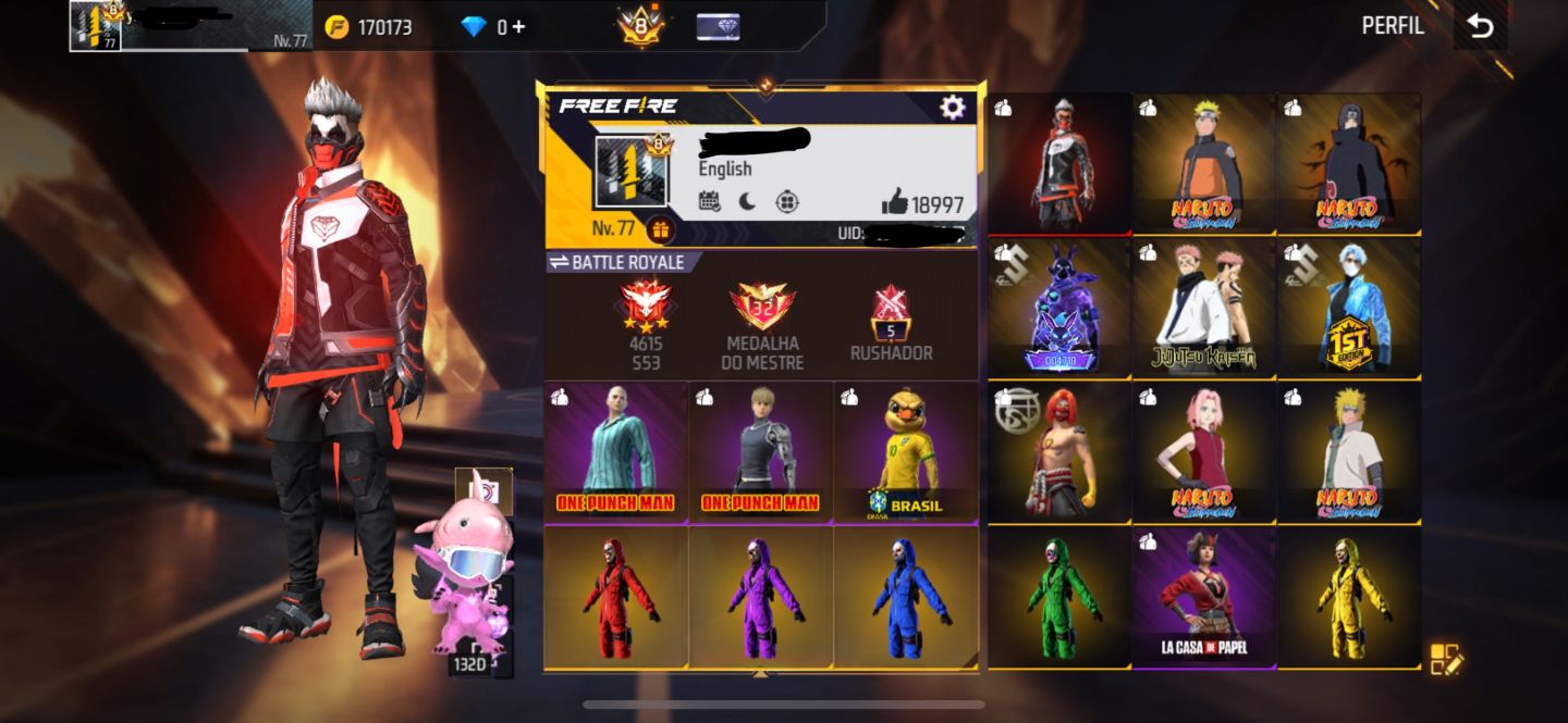 CONTA FREE FIRE ANTIGA | PRIME 8 | MUITOS ITENS RAROS