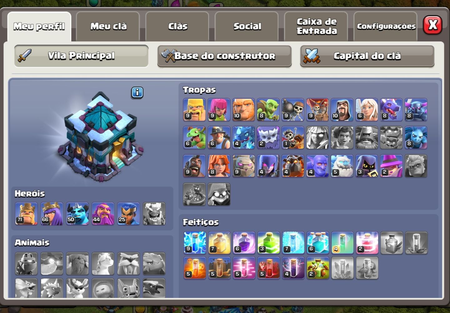 CONTA CLASH OF CLANS - CV 13 | HERÓIS ALTOS