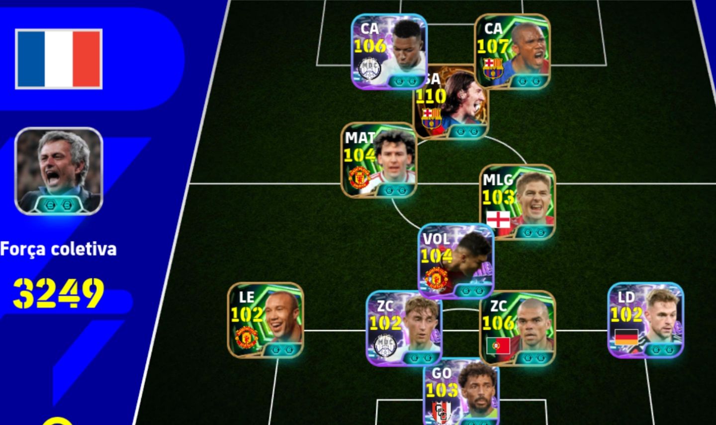 Conta Efootball com Messi 110 e vários jogadores meta
