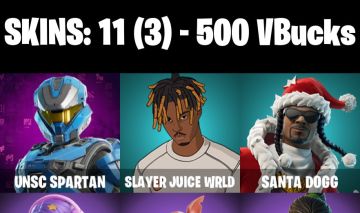 CONTA FORTNITE COM 11 SKINS UNSC SPARTAN/SANTA DOGG/AGENT PATCH/YOO-MI