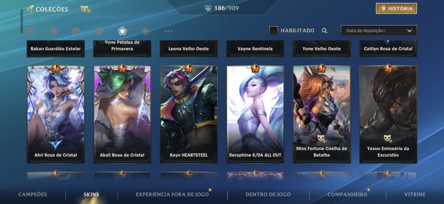 Conta GM todas Skins riven, muitas lendárias e muitas limitadas