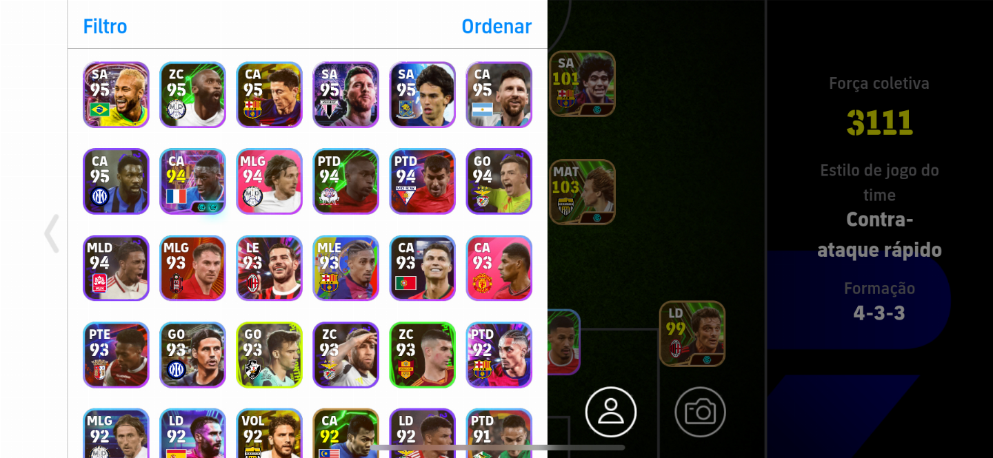 Conta Efootball Full Cartas