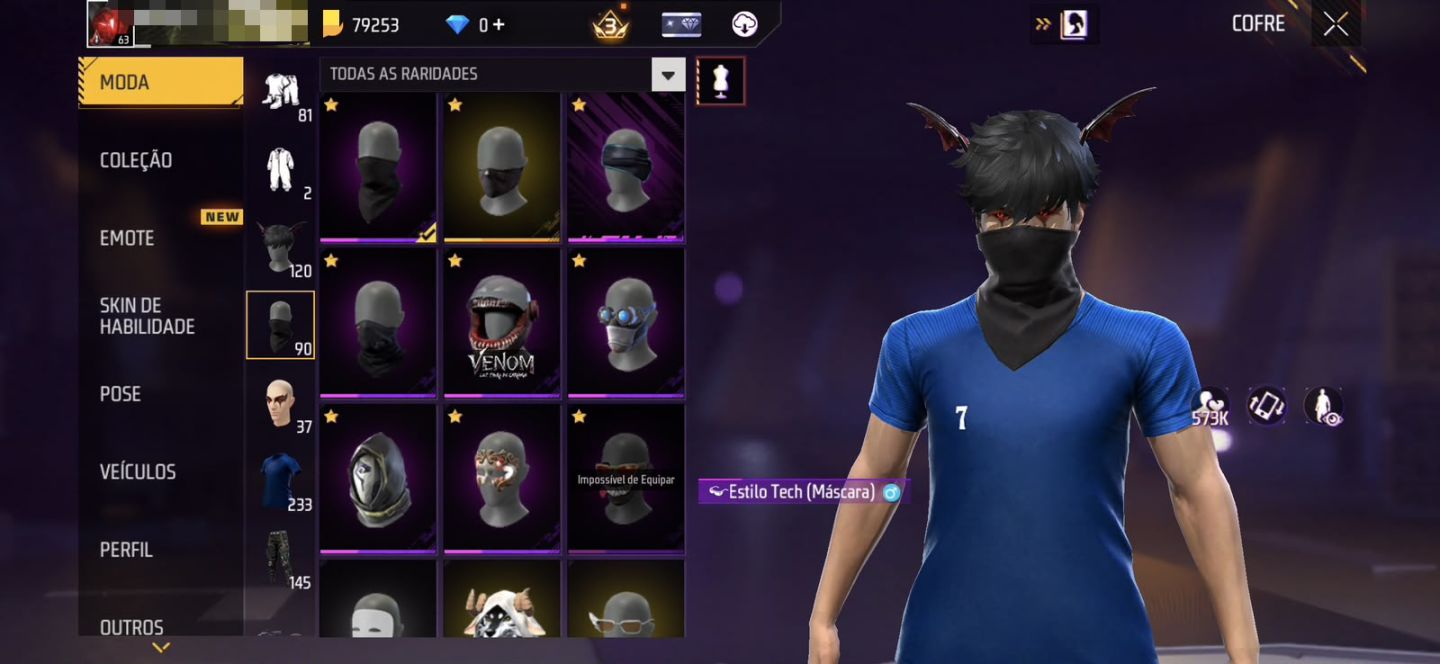 [CONTA RARA] BTS + 233 TORSOS + 145 CALÇAS + ITENS RAROS | FREE FIRE