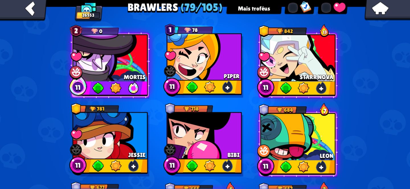 Brawl Stars 26k+ | Mortis 2k Troféus | 79 Brawlers | P11