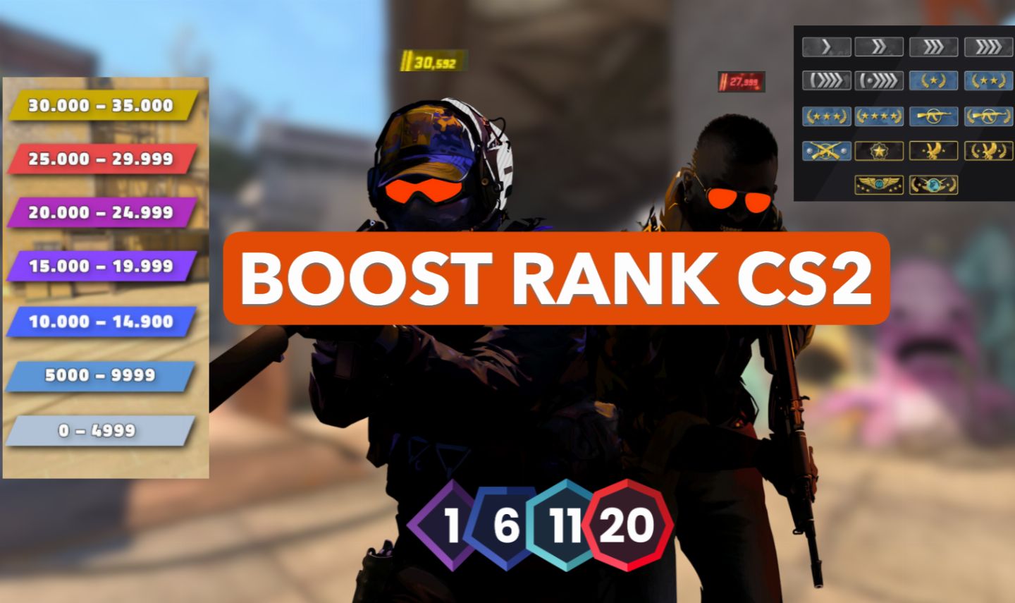 BOOST RANK CS2 (GC, Braço Direito, Especial ou Comp)