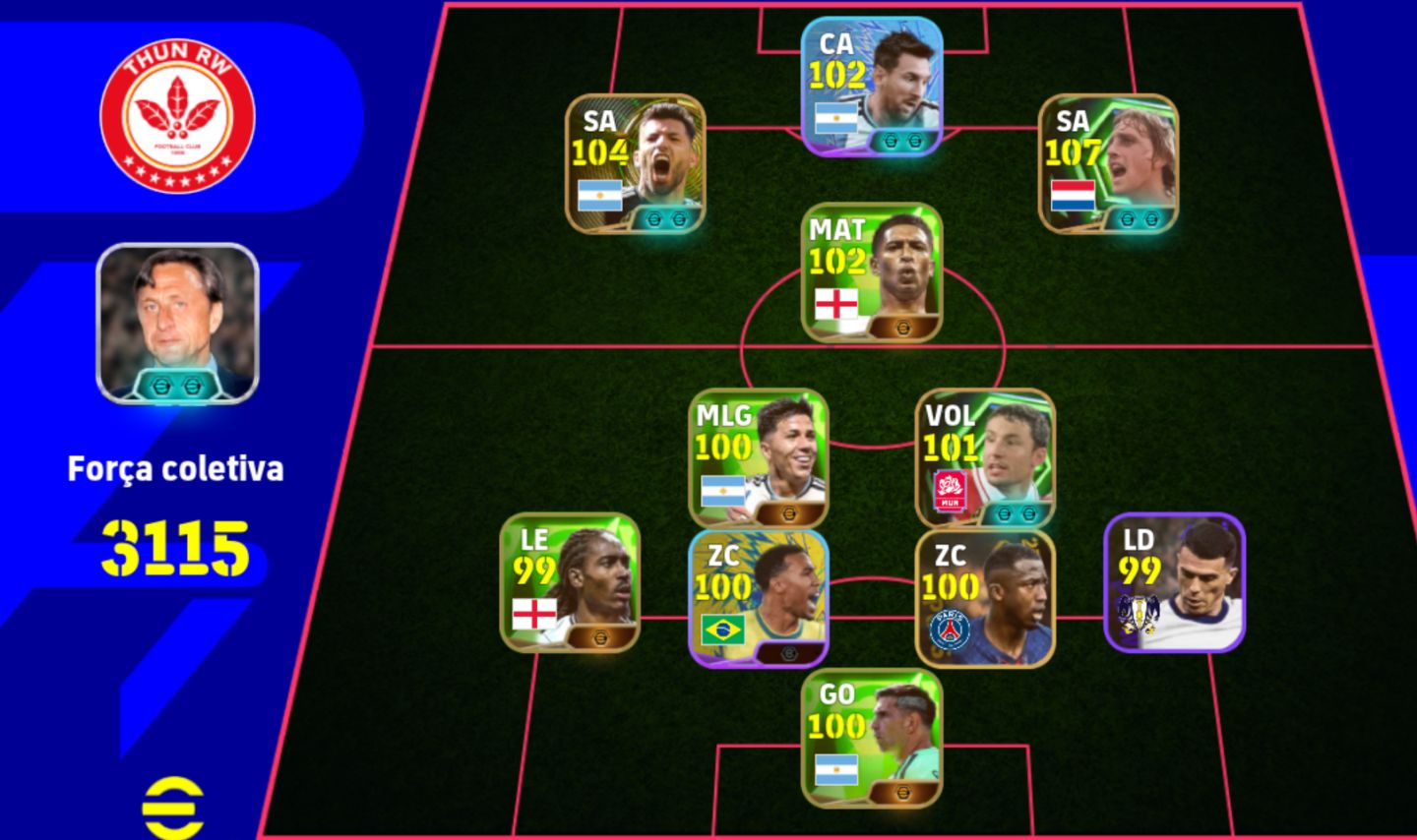 Conta de eFootball com cruyff 107 muito brabo