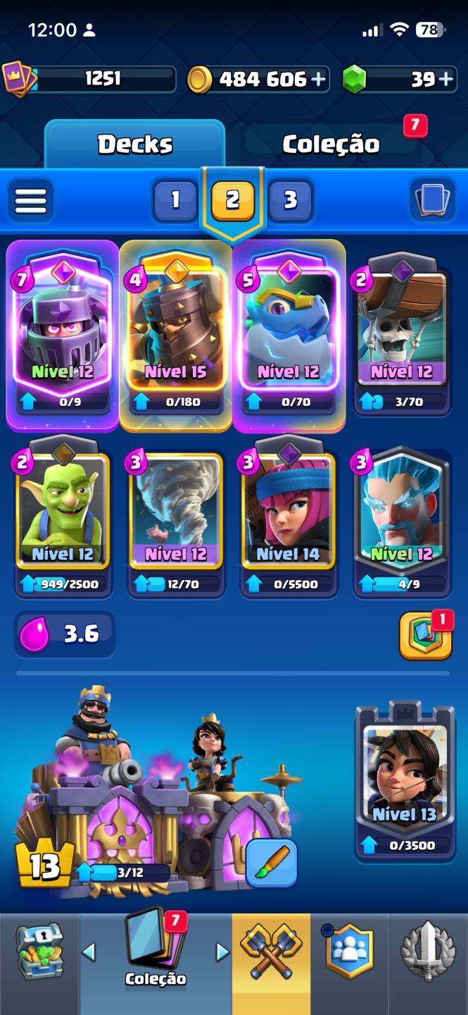 CONTA CLASH ROYALE COM AS MELHORES EVOS DO GAME