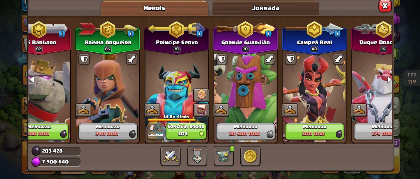 Estas 3 contas do Clash of clans (cv17, cv16 e CV12)