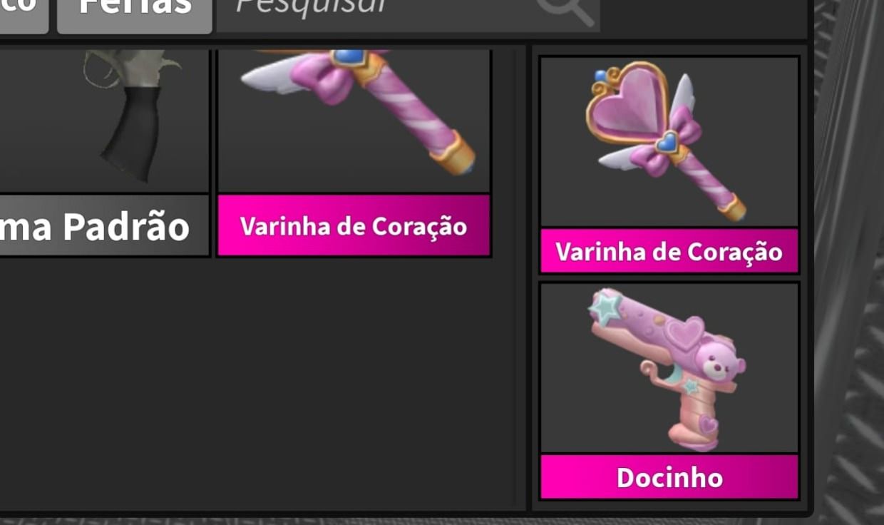 Faca e arma do murder roblox