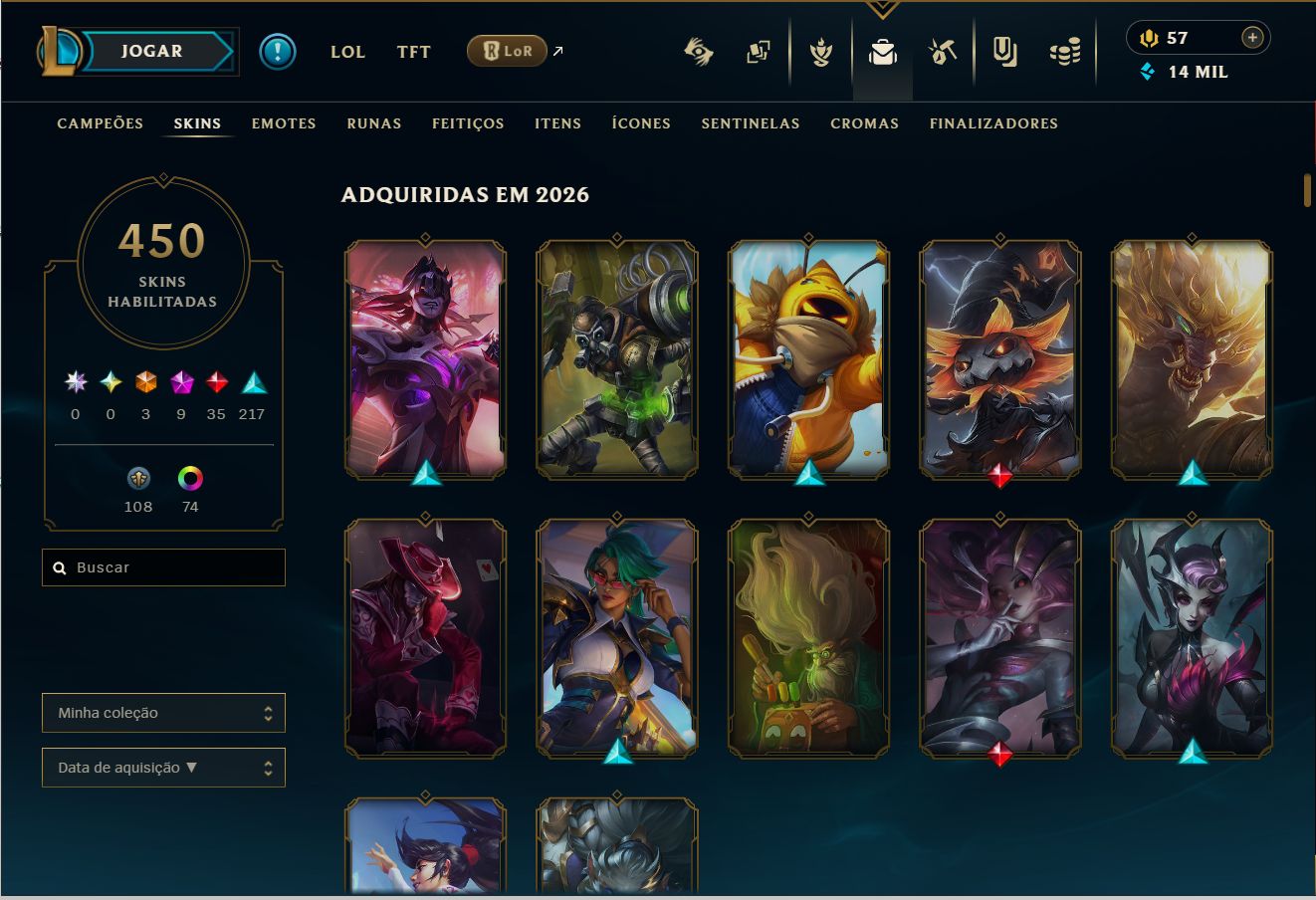Conta de League Of Legends(com +450 skins) e Valorant (BETA)