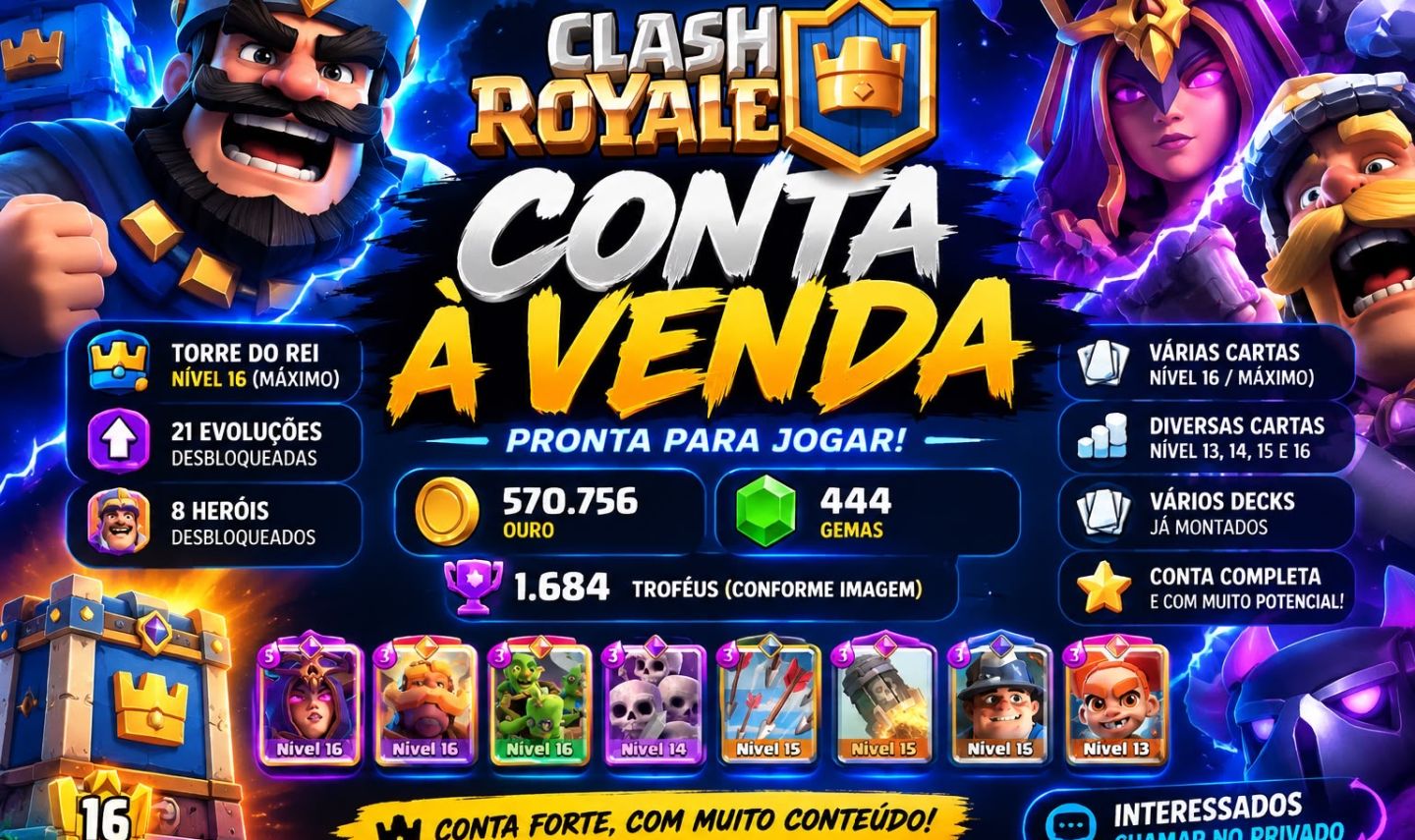 CONTA CLASH ROYALE TOP, OFERTA POR TEMPO LIMITADO!