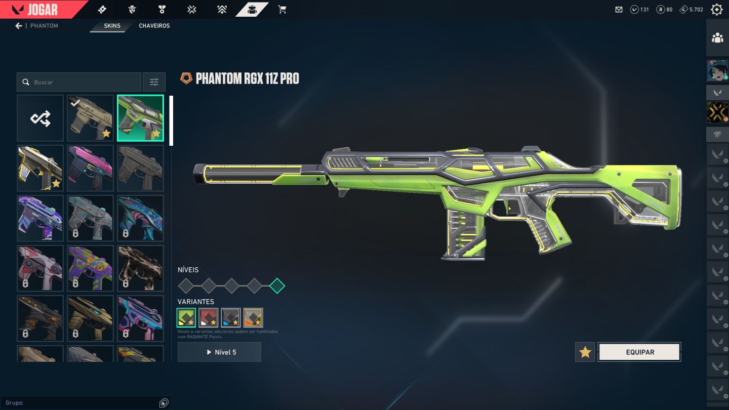 Conta valorant com varias skins com gaia e canivete singuralidade