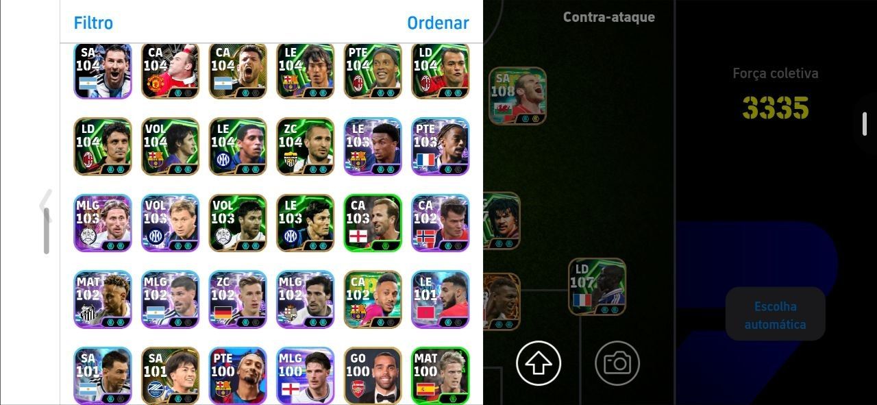 CONTA RARA FULL META EFOOTBALL MOBILE 3335 DE FORÇA COLETIVA E TIME INSANO!