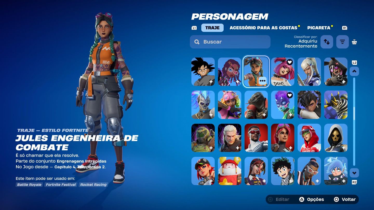 Conta do passe de batalha temporada 2 a 10 e skin Lara croft