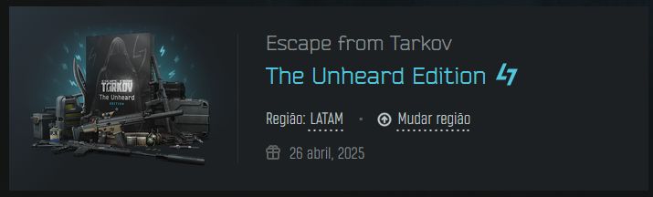 Conta Escape From Tarkov edição Unheard (Região Latam)