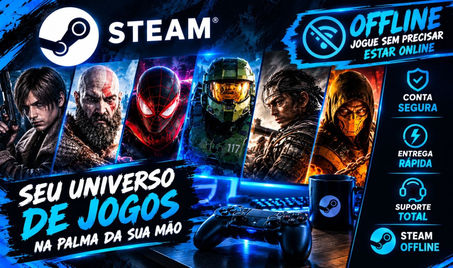 CONTAS STEAM COM JOGOS INCRÍVEIS! APROVEITE AGORA!