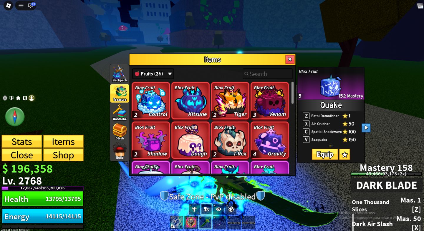 Melhor conta de Blox fruits Com Dragon Eclipse, Gas Dough Portal Permanente e v4