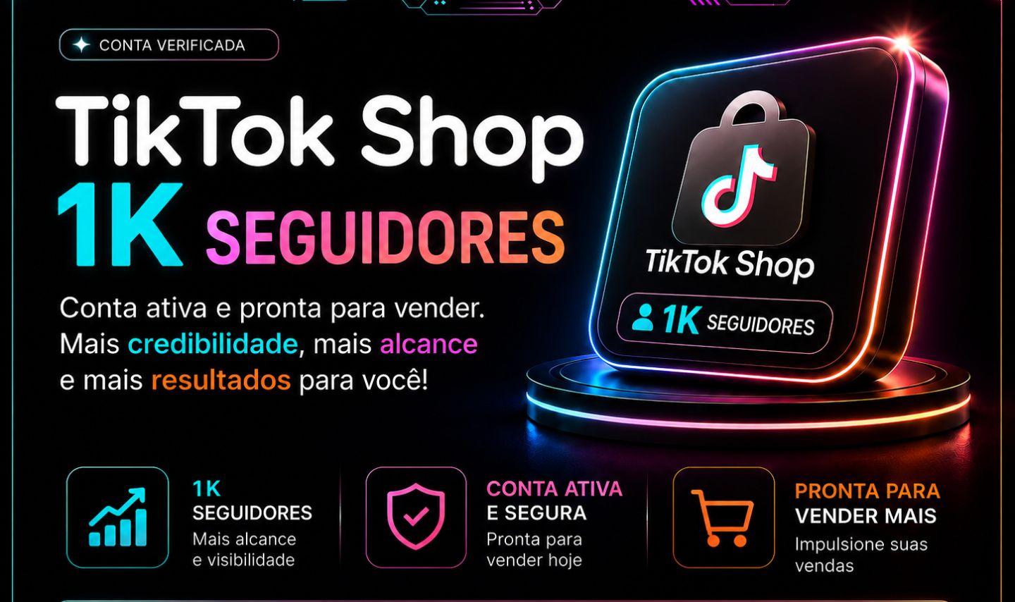 CONTA TIKTOK SHOP COM 1K DE SEGUIDORES