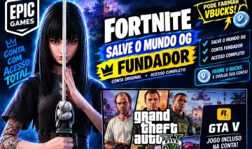 Conta Fornite/Epic Games com GTA V, Salve o mundo OG/Fundador full acesso