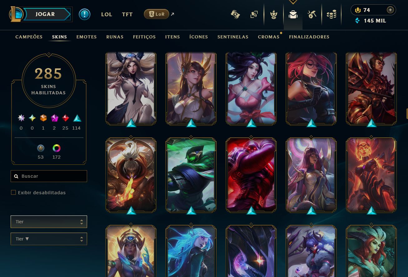 CONTA LOL/VALORANT - MMR MESTRE (LOL) - MUITA SKIN NOS 2 JOGOS! 100% SEGURO!
