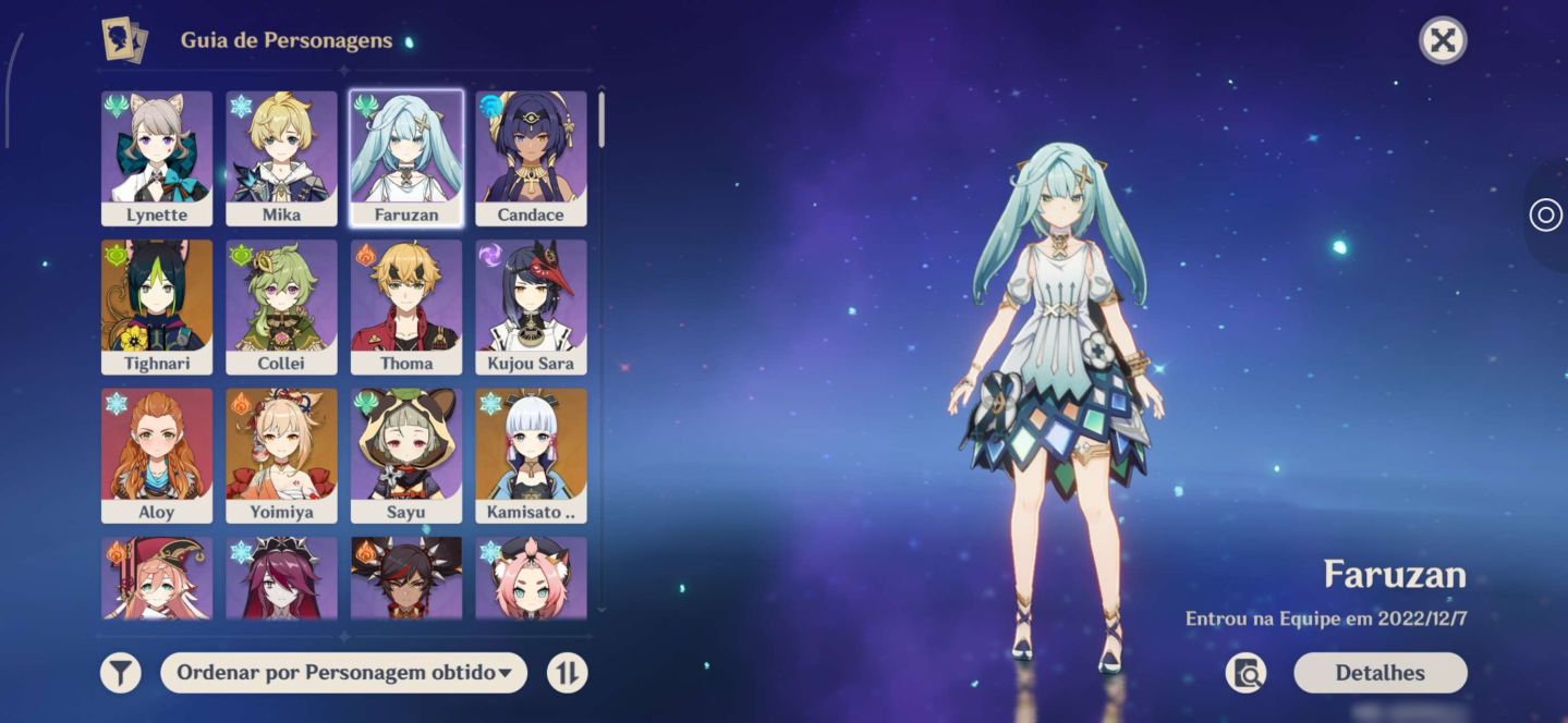 Conta de Genshin Impact, criada em 2021, rank 55