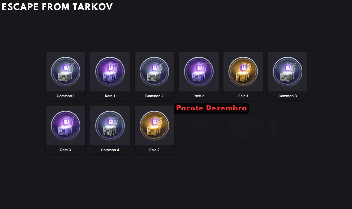 ESCAPE FROM TARKOV - TWITCH DROPS ITENS E ROUBLES