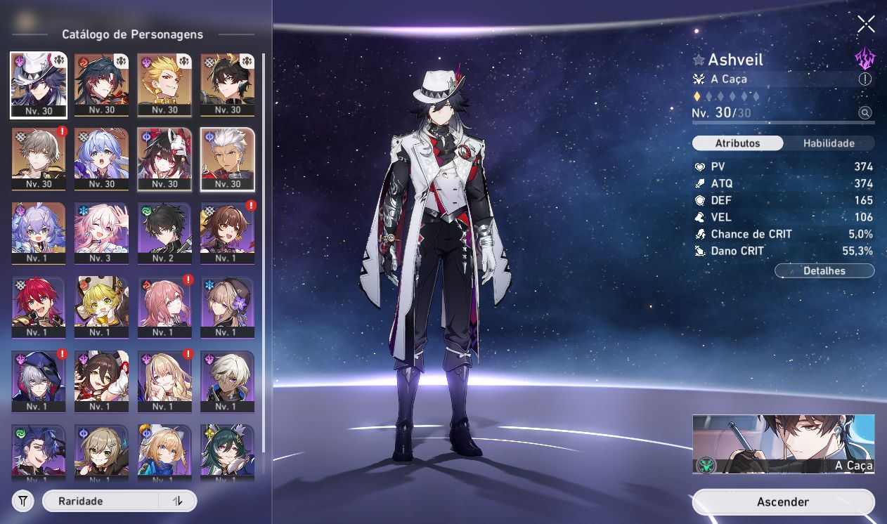 CONTA REROLL HONKAI STAR RAIL: ASHVEIL + MORTENAX BLADE E OUTROS