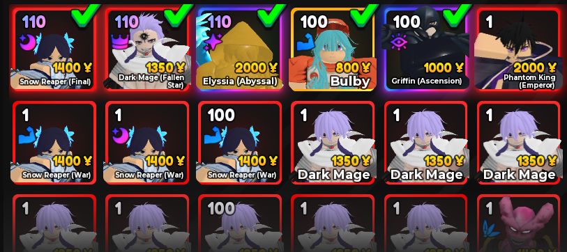 Conta Anime Adventures Dark Mage Unique e muito mais Unidades!
