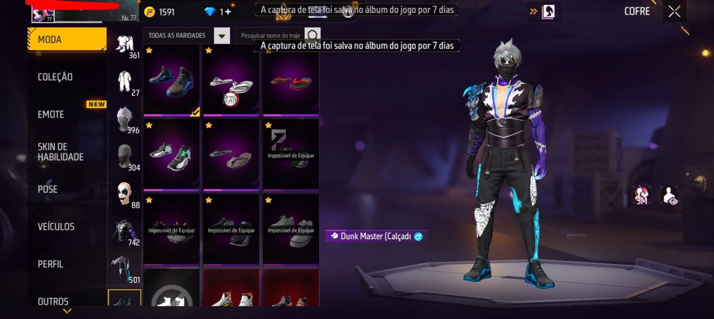 Conta free Fire (750 peitoral) quase prime 8