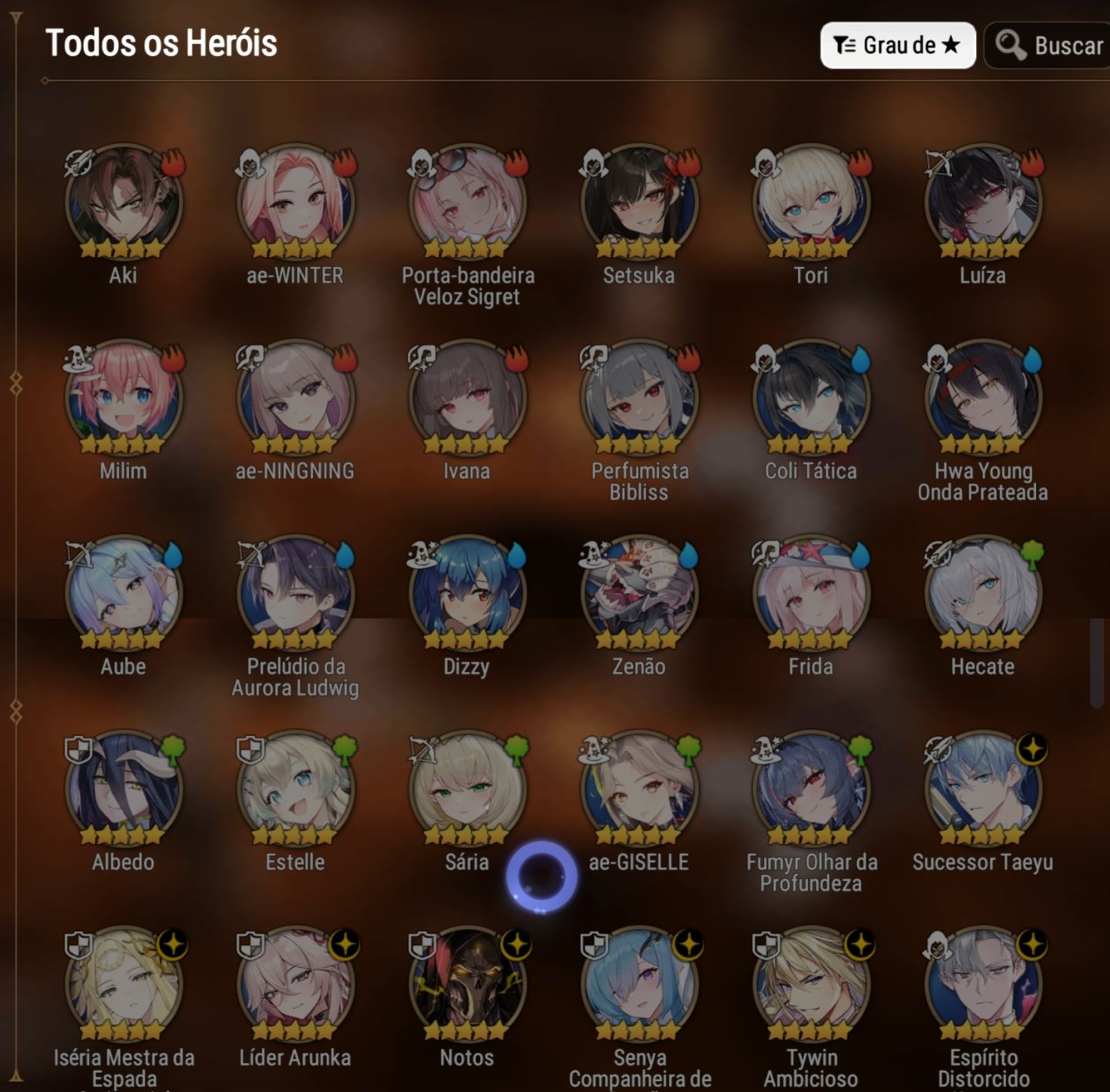 Conta Epic Seven server Global mid game