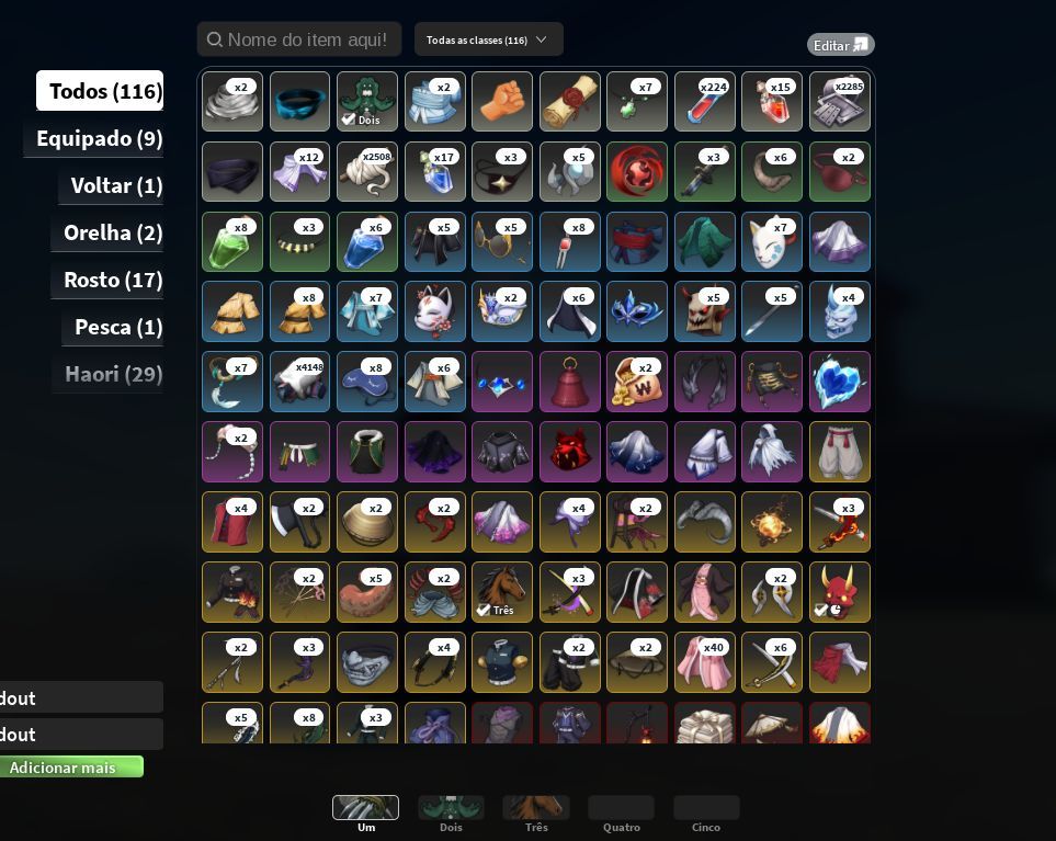 Conta com Garra Nightfall T3, Mascara Nightfall T1, art do akaza (end game)