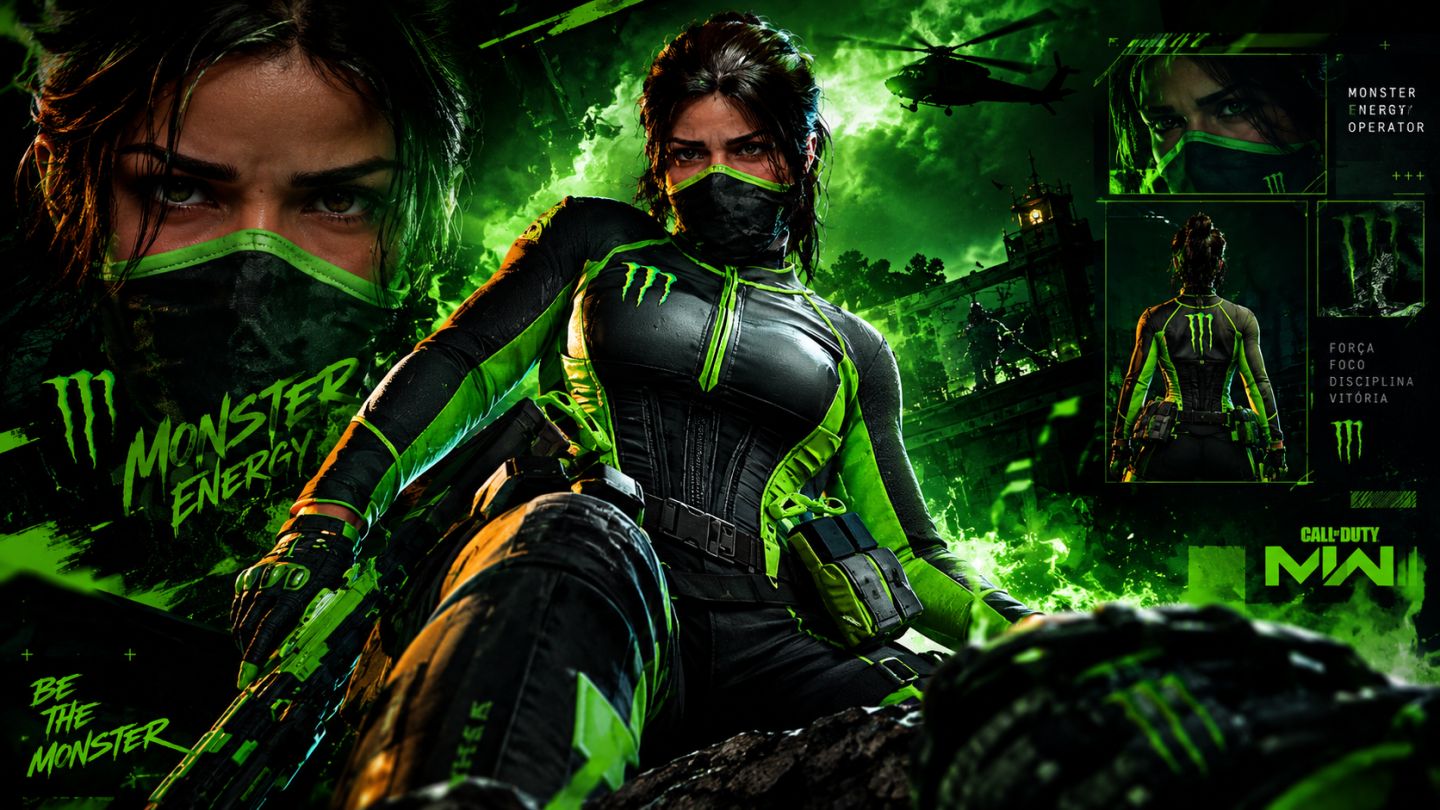 Skin Operadora Monster Energy Feminina (POUCAS UNIDADES RESTANTE)