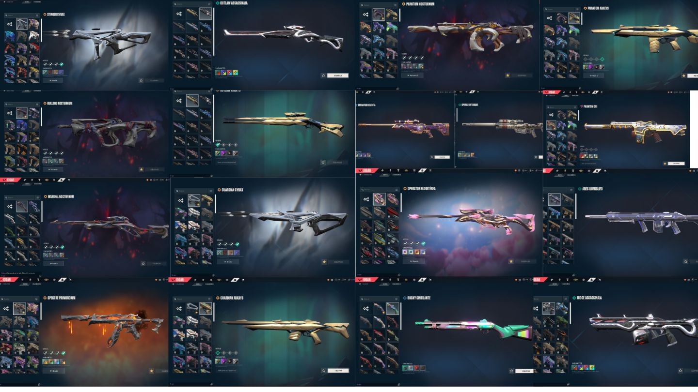 CONTA VALORANT COM PACOTES DE SKINS + LEAGUE OF LEGENDS